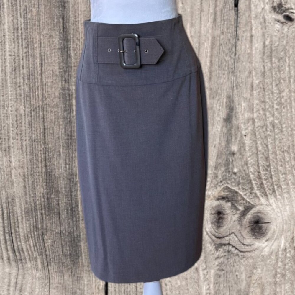 Cache Gray Pencil Skirt Knee-Length